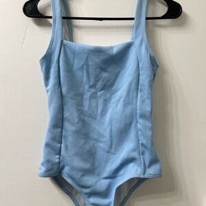 Light Blue Ribbed Swimsuit- Geode Swimwear